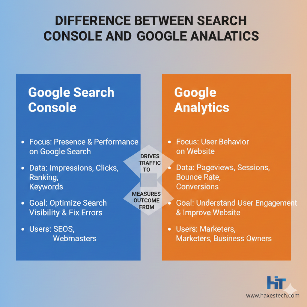 Difference Between Search Console and Google Analytics